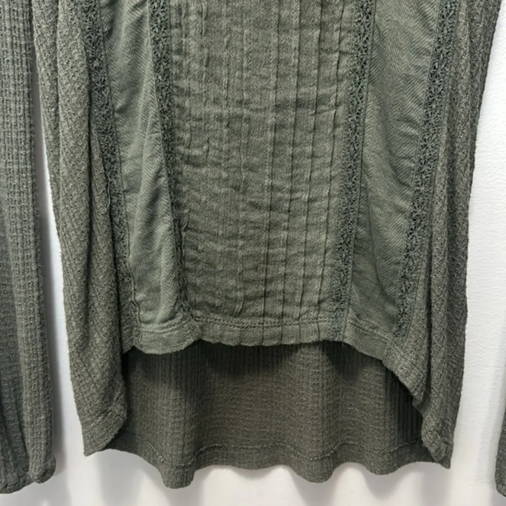 Lucky Brand Drop Needle Top- Dark Aloe-Linen Blend- Women's Small - Picture 10 of 16